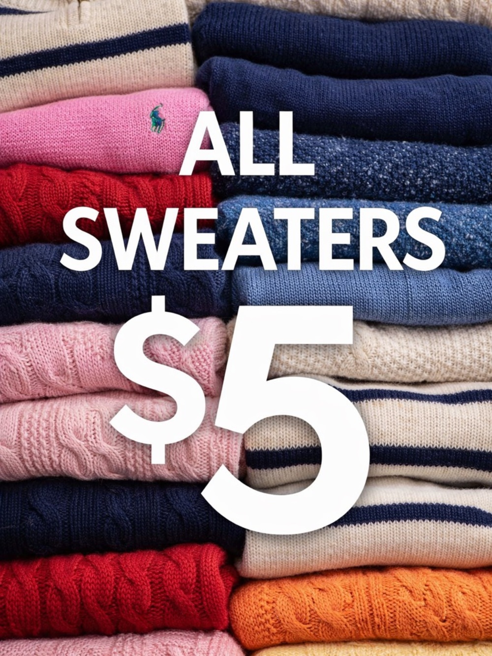 ALL Sweaters $5 Sale Bundle & Save Cozy Fall Winter Closet Cleanout Deals